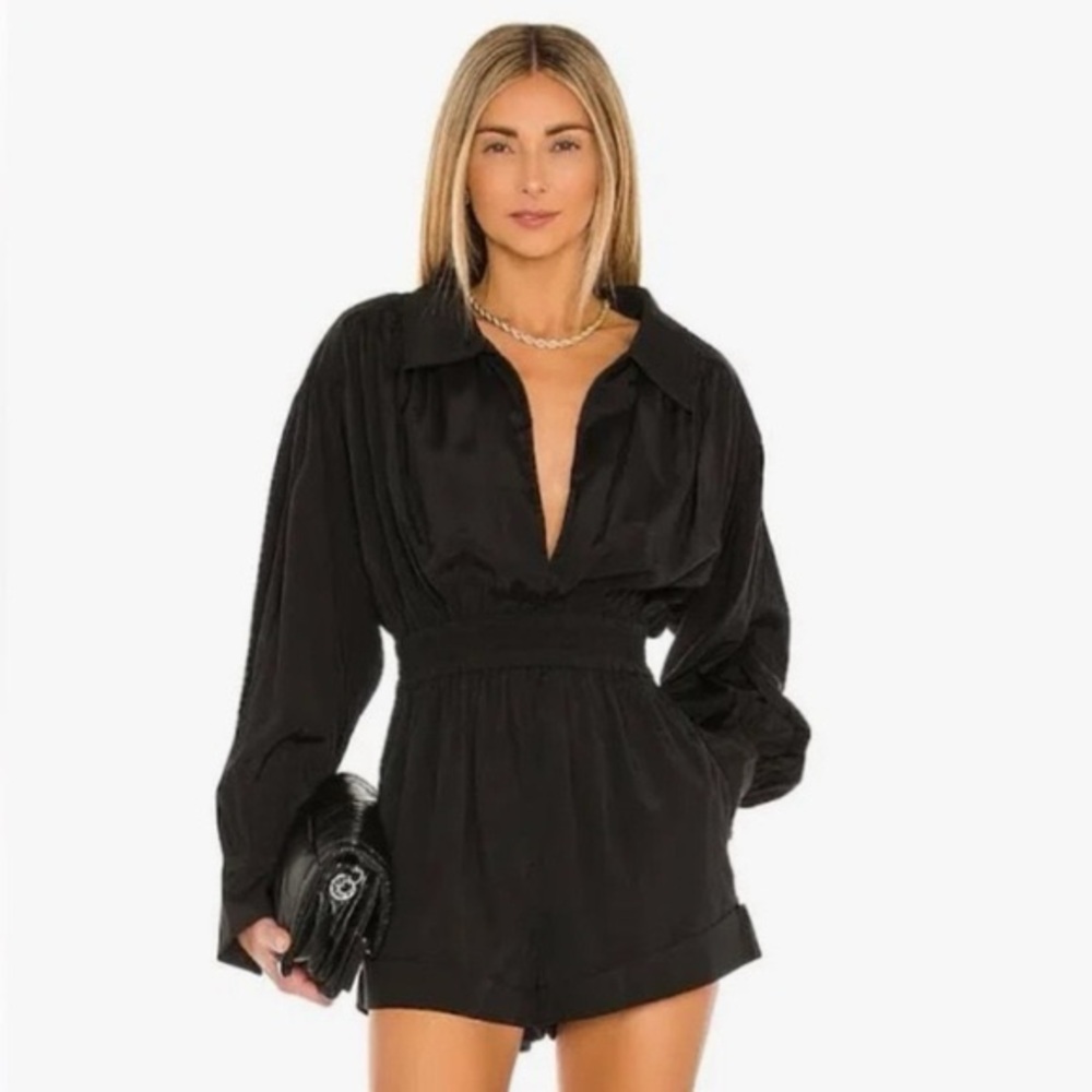L'Academie Black Long Sleeve Romper